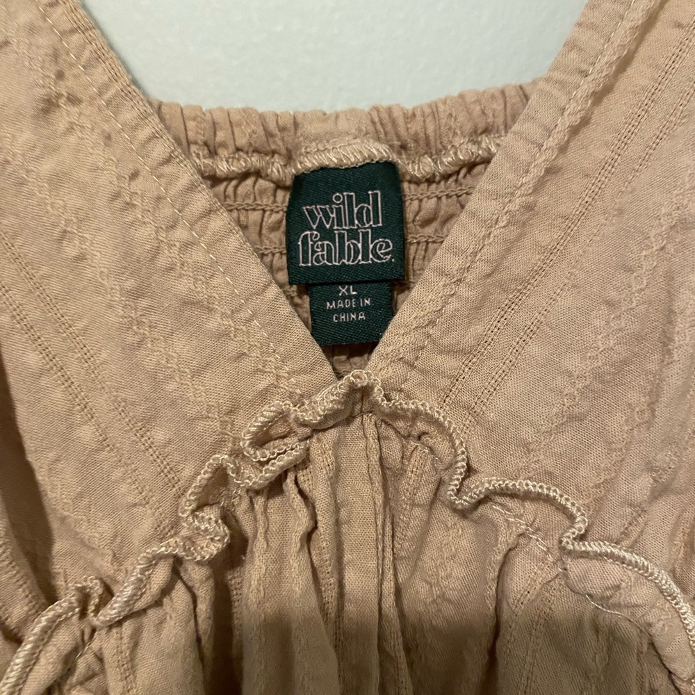 Wild Fable Tan Textured Mini Dress - Picture 3 of 4